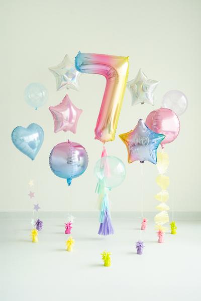 BALON FOLIOWY 7 86CM PASTELOWY TĘCZOWY