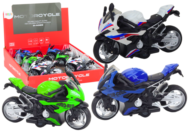 MOTOCYKL SPORTOWY Z NAPĘDEM FRYKCYJNYM 3 KOLORY