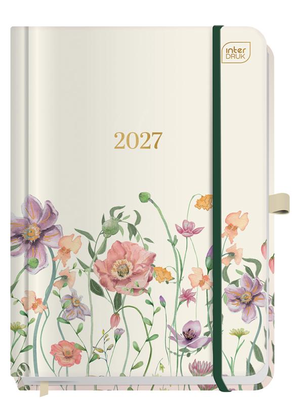 KALENDARZ KSIĄŻKOWY A5 192 METALIC FLOWERS 2027