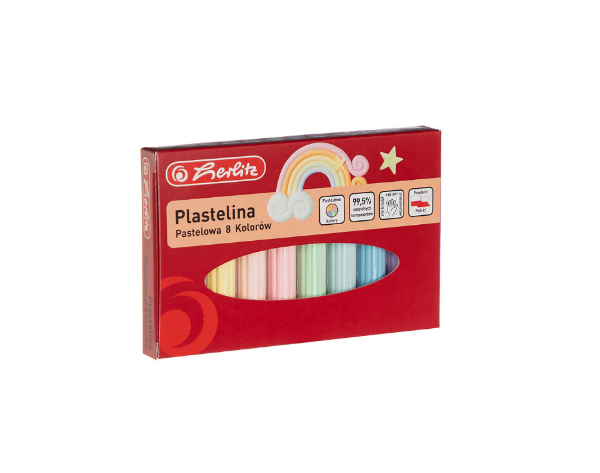 PLASTELINA HERLITZ 8 KOLORÓW PASTELOWA