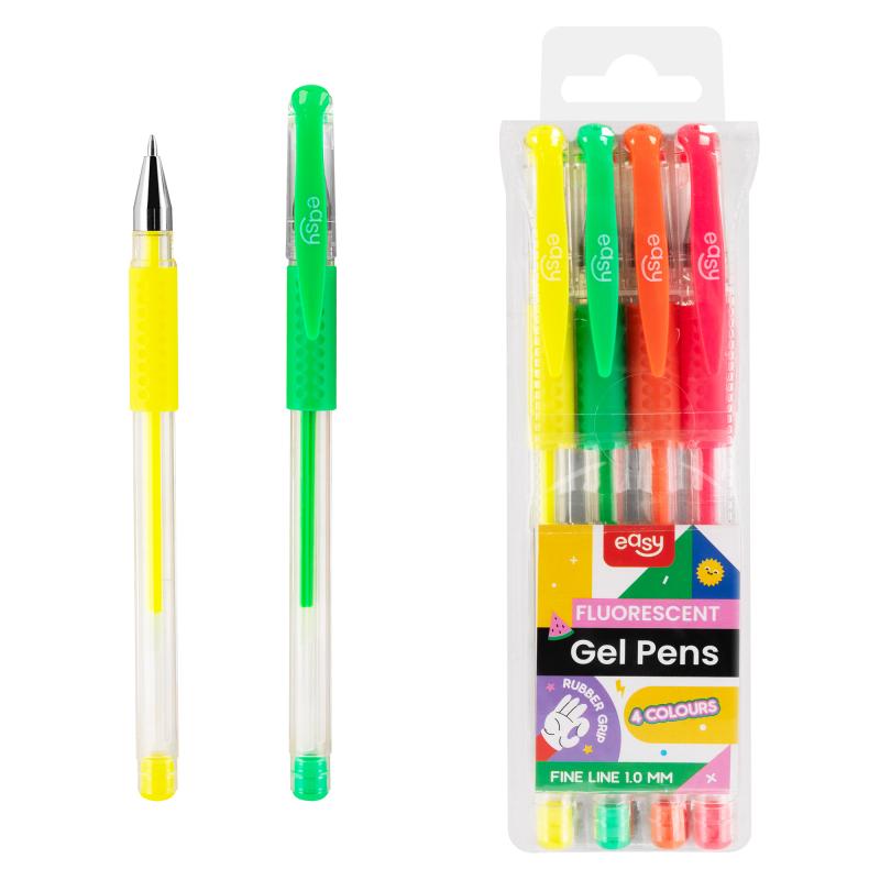 DŁUGOPIS EASY ŻEL. FLUO 4KOL.