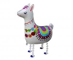 BALON FOLIOWY LAMA 67X75CM BIAŁA CHODZĄCA