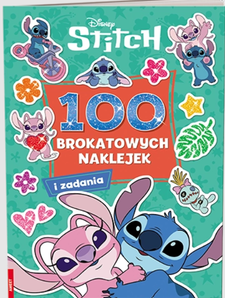 KSIĄŻECZKA DISNEY STITCH.100 BROKATOWYCH NAKLEJEK