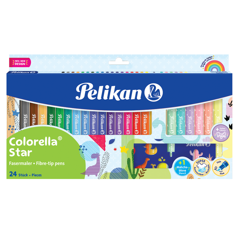 FLAMASTRY PELIKAN COLORELLA C302 18+6 SZT+SZABLON