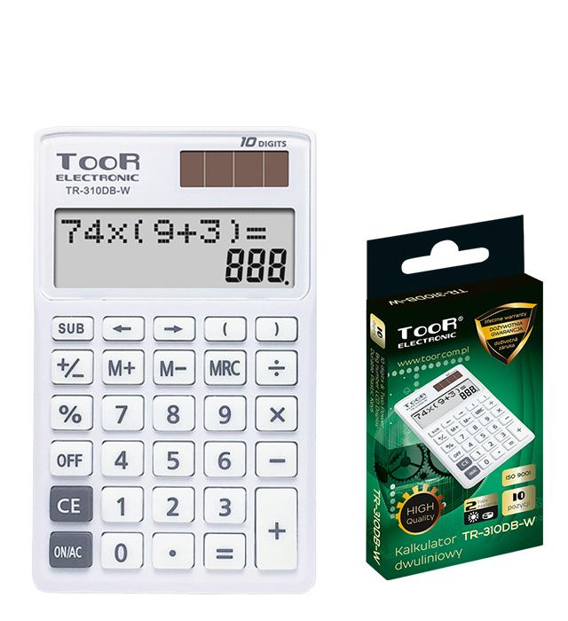 KALKULATOR DWULINIOWY TOOR TR-310DB-W 10-POZYCYJNY