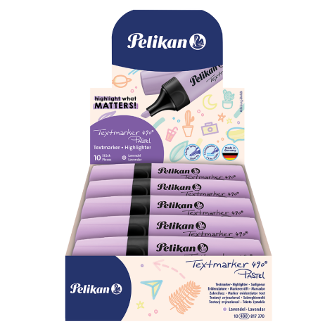 ZAKREŚLACZE PELIKAN 490 PASTELOWY LAWENDOWY A10