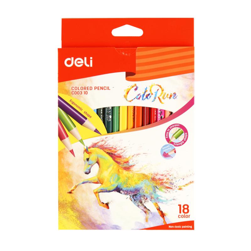 KREDKI 18 OŁÓWKOWE TRÓJKĄTNE COLORUN DELI