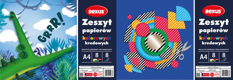 ZESZYT PAPIEROW KOLOROWYCH A/8 KREDOWANYCH BENIAMIN