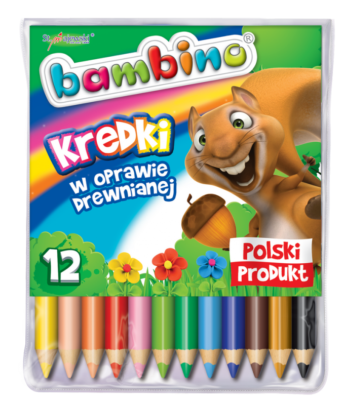 KREDKI BAMBINO 12 DREWNO BEZ TEMPERÓWKI