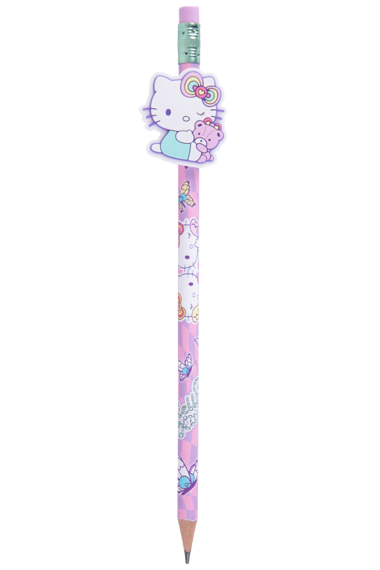 OŁÓWKI Z GUMOWĄ NAKŁADKĄ HB A/24 SZT MIX - PINK HELLO KITTY