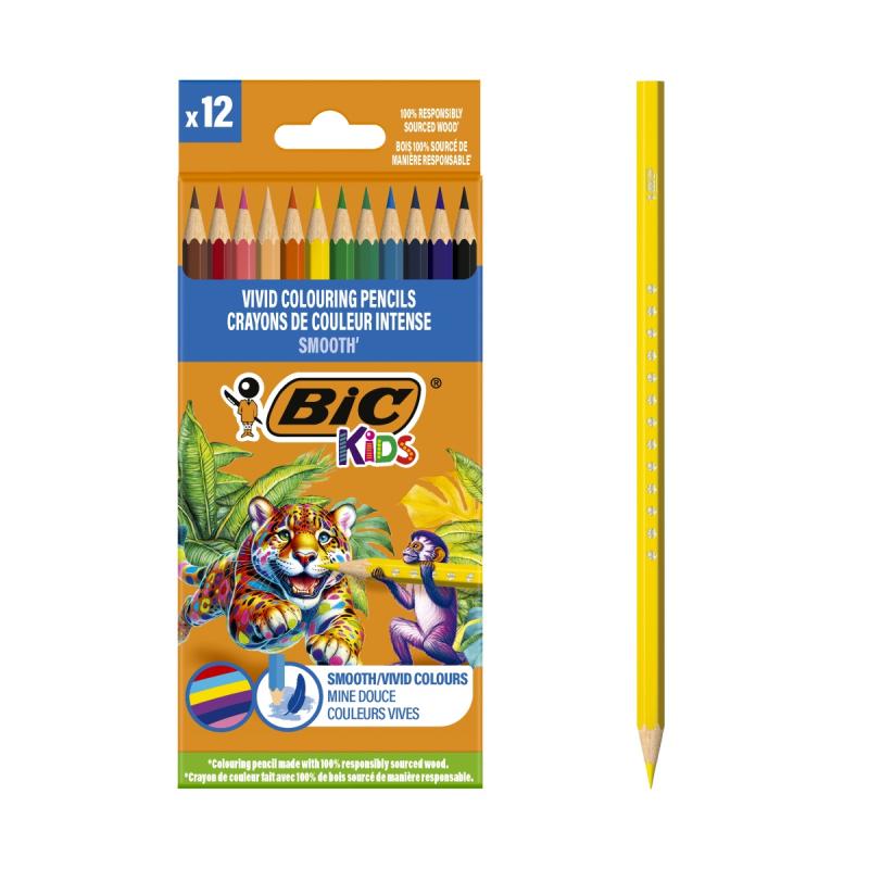 KREDKI 12 BIC DREWNO ECO SMOOTH