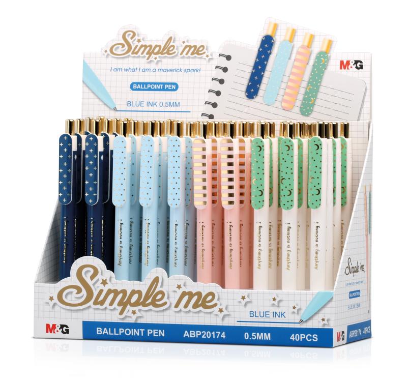 DŁUGOPIS PSTRYKANY SIMPLE ME 0,5MM NIEBIESKI MG