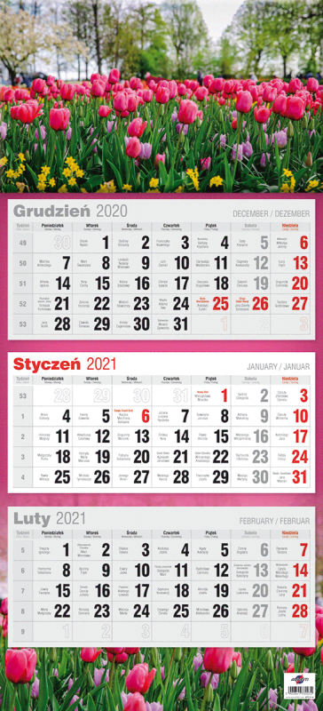 KALENDARZ TRÓJDZIELNY PŁASKI 2027