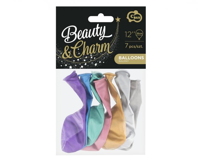 BALONY BEAUTY&CHARM PLATYNOWE MIX 12'/7SZT