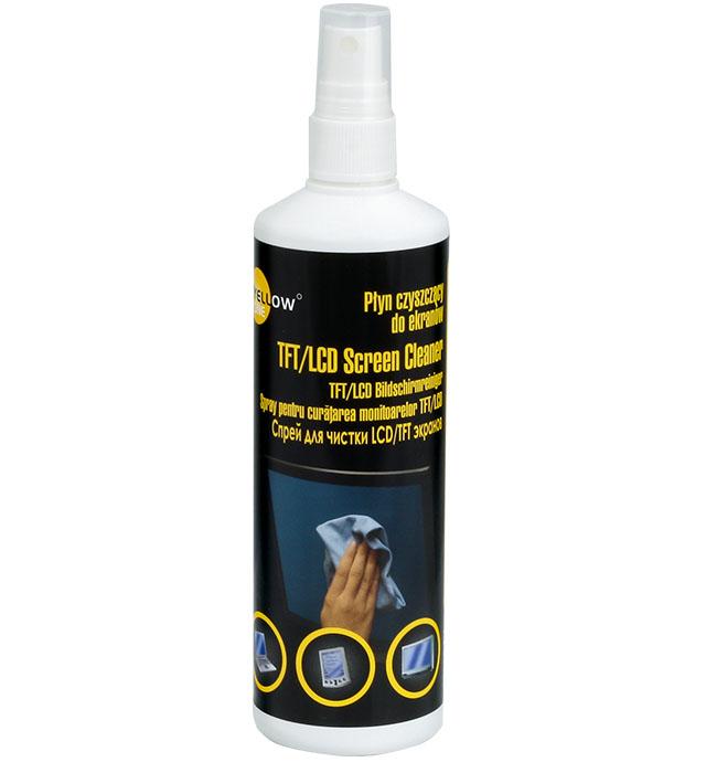 PŁYN CZYSZCZĄCY DO EKRANÓW 250 ML + MIKROFIBRE 40X40 YELLOW ONE