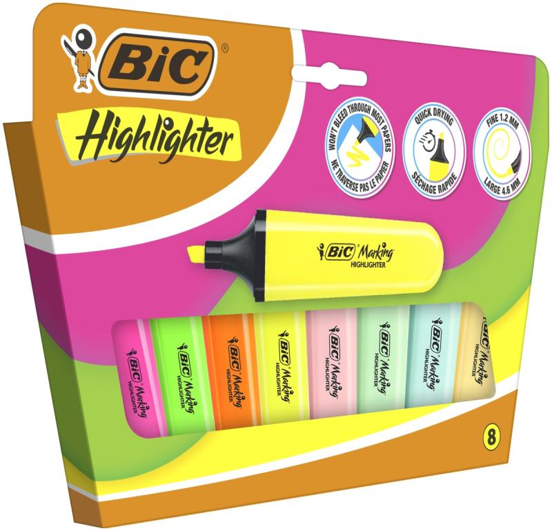 ZAKREŚLACZ BIC FLAT MIX PASTEL/NEON