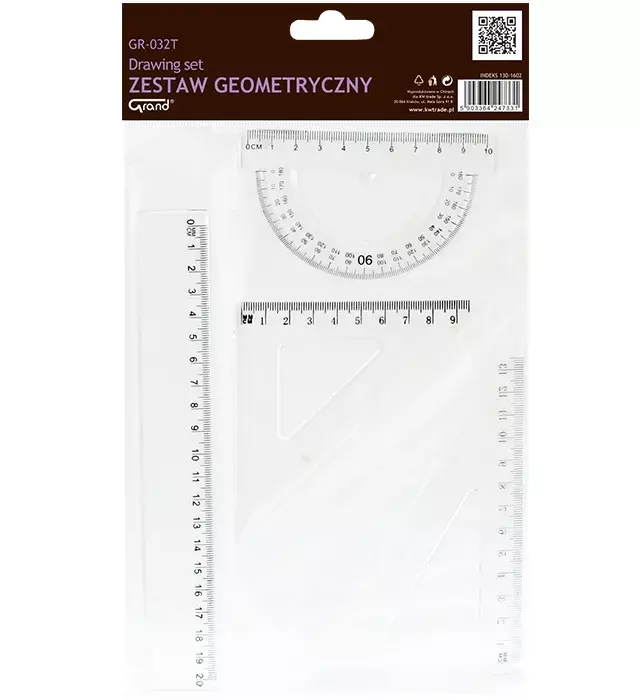 ZESTAW GEOMETRYCZNY TRANSPARENT GR-032T