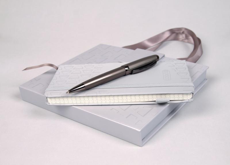 ZESTAW DŁUGOPIS + NOTES W ETUI SYMPHONY PREMIUM GRAFIT