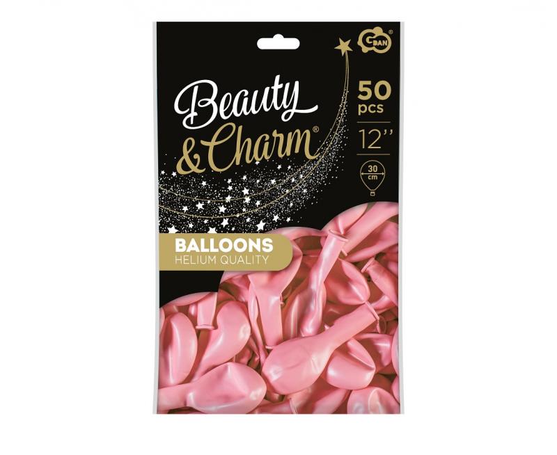 BALONY BEAUTY&CHARM METALIKI RÓŻOWE 12' A'50