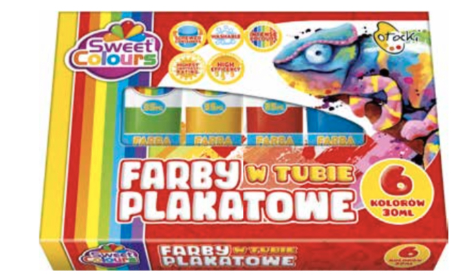 FARBY PLAKATOWE 6 W TUBIE OTOCKI