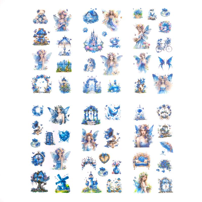 NAKLEJKI PET WRÓŻKI 6 ARKUSZY BLUE STARDUST