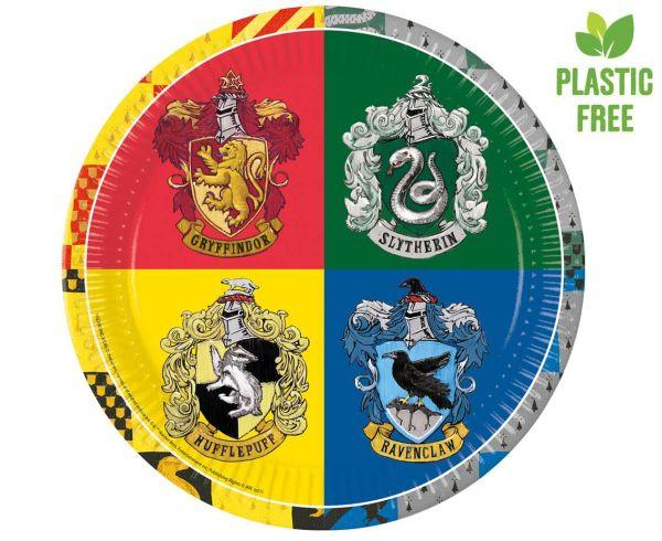 TALERZYKI PAPIEROWE HARRY POTTER HOGWARTS HOUSES 23CM A8
