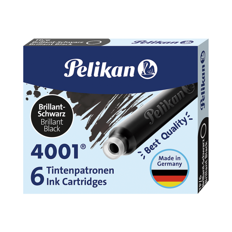 NABOJE PELIKAN KRÓTKIE A6 CZARNE