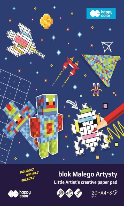BLOK MAŁEGO ARTYSTY A4/8 PIXI PLANET 120G/M2 HAPPY COLOR