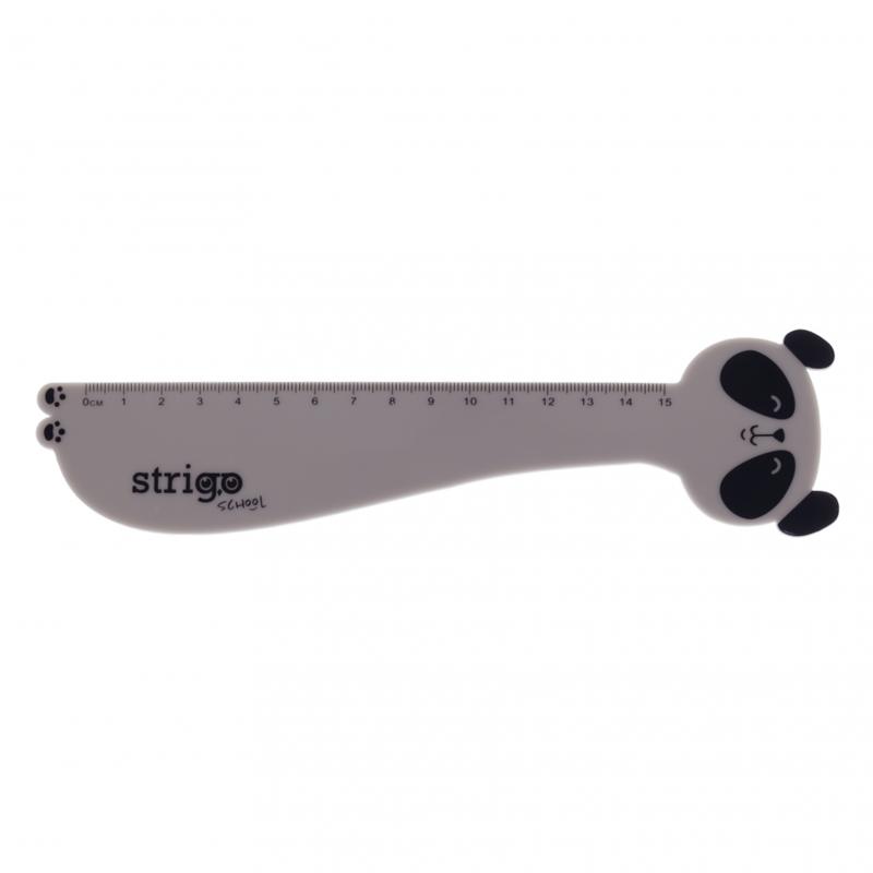 LINIJKA PLASTIKOWA PANDA 15CM STRIGO