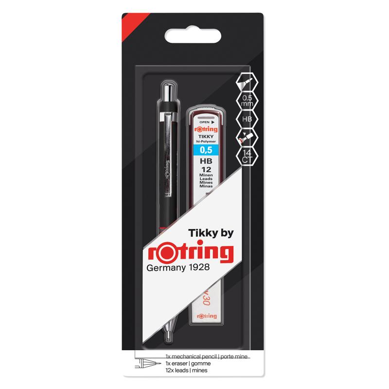 OŁÓWEK AUTOMATYCZNY ROTRING 0,5 MM GUMKA GRAFITY HB ZESTAW