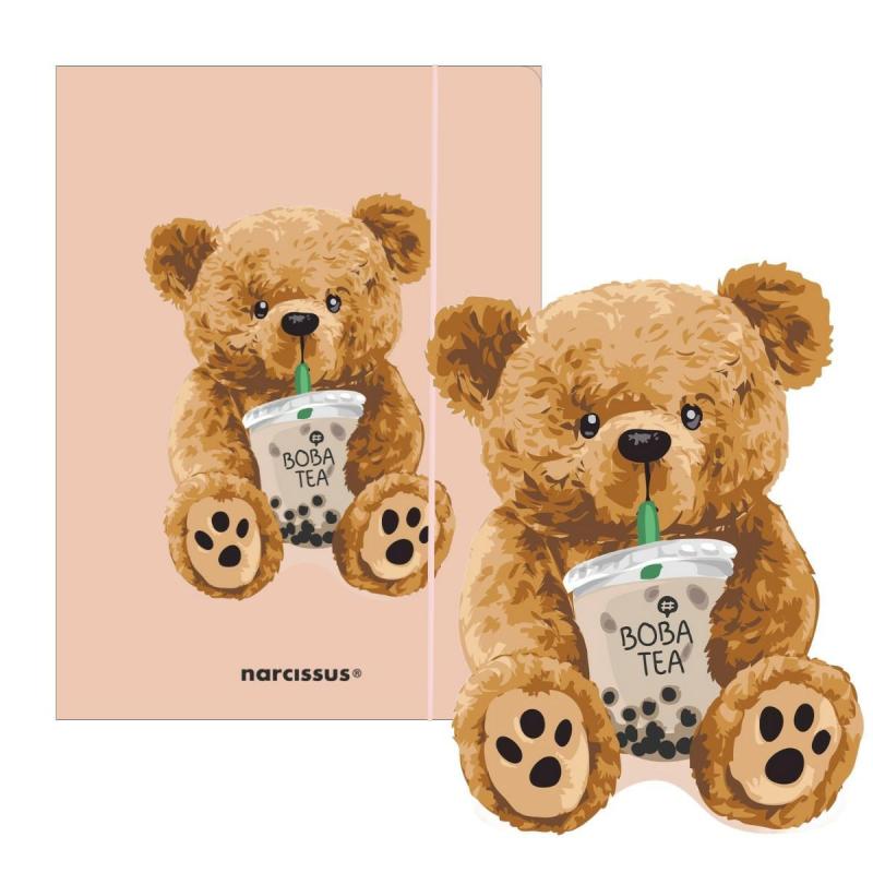 TECZKA Z GUMKĄ A4 TEDDIES&MIŚ Z BOBA TEA NARCISSUS