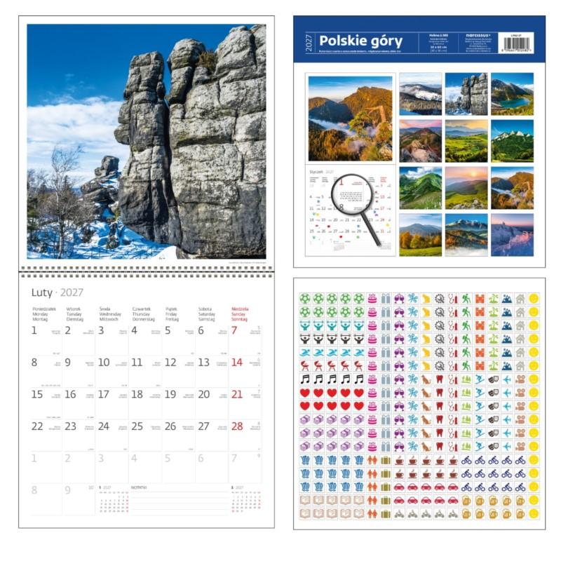 KALENDARZ 30X30 POLSKIE GÓRY 2027