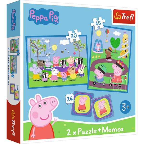 PUZZLE 2W1+MEMOS RADOSNE CHWILE Z ŚWINKĄ PEPPĄ