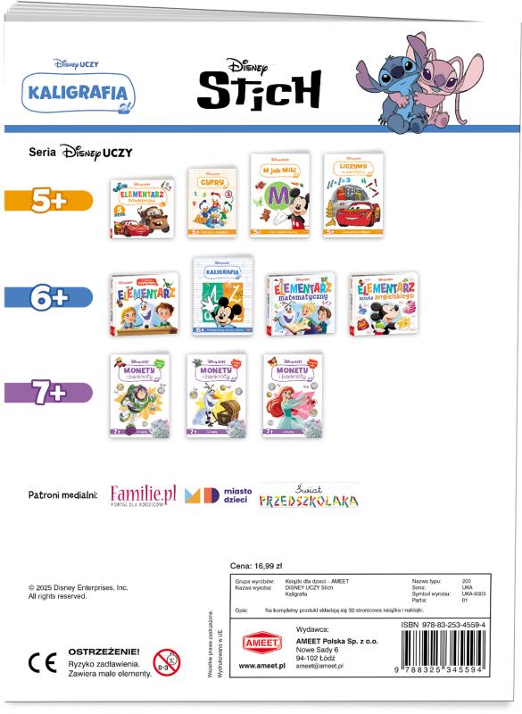 KSIĄŻECZKA DISNEY UCZY STICH. KALIGRAFIA