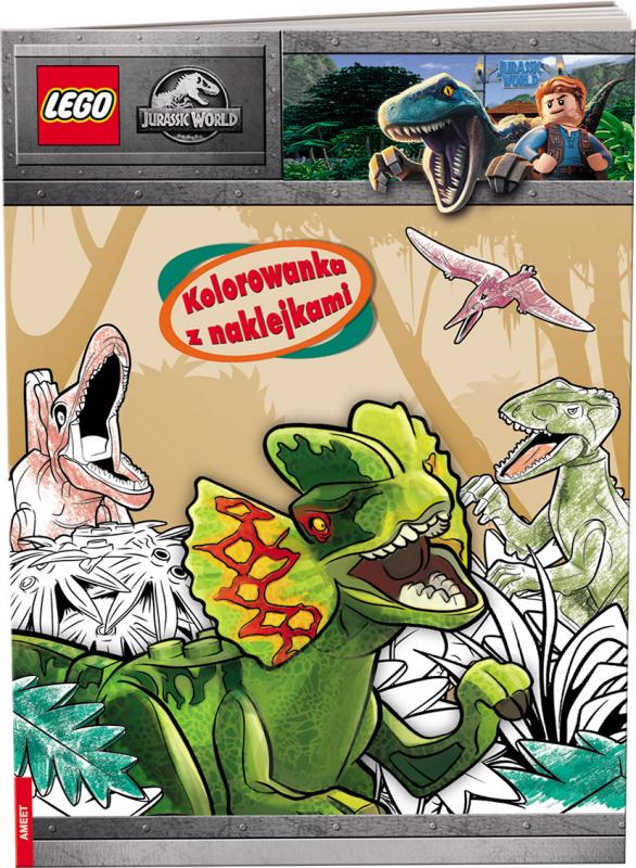 KSIĄŻECZKA LEGO JURASSIC WORLD. KOLOROWANKA Z NAKLEJKAMI