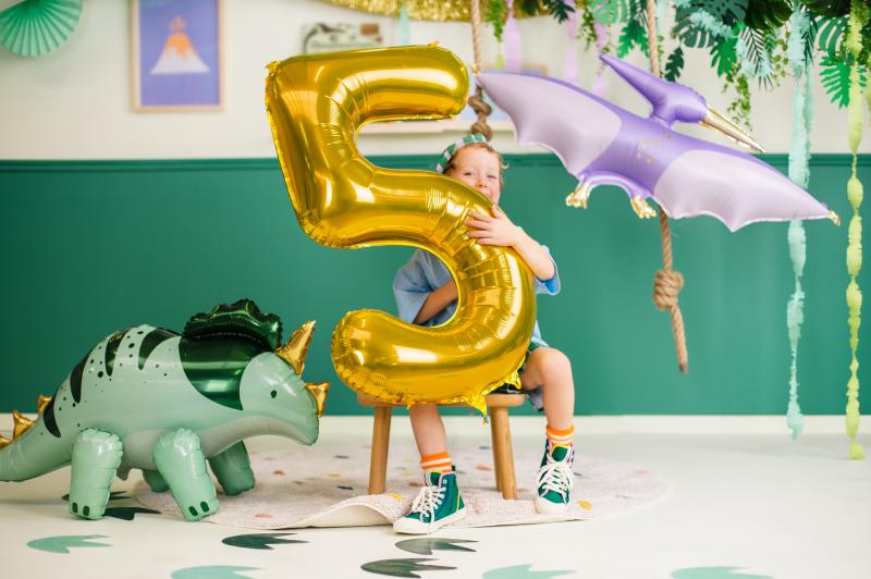 BALON FOLIOWY 5 86CM ZŁOTY