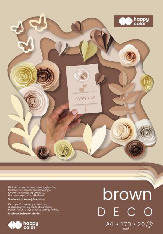 BLOK HOBBY DECO A4/20 BROWN 170G 5 KOLORÓW GDD