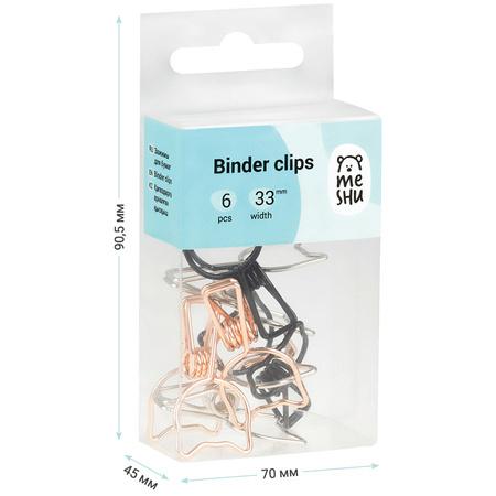 KLIPY DO PAPIERU 33MM CUTE CATS A/6 MESHU