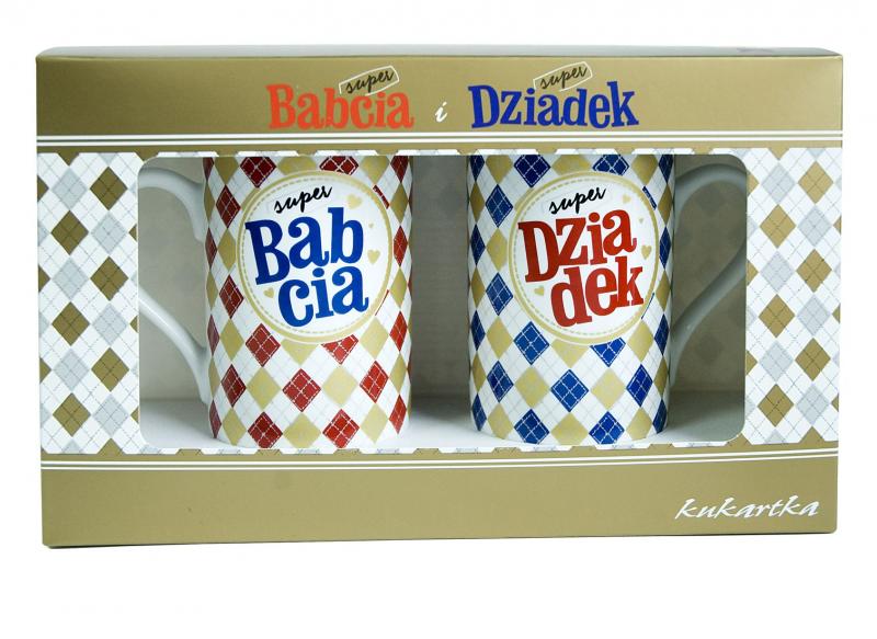 KUBKI KOMPLET 2SZT DZIEŃ BABCI I DZIADKA DiB KUKARTKA