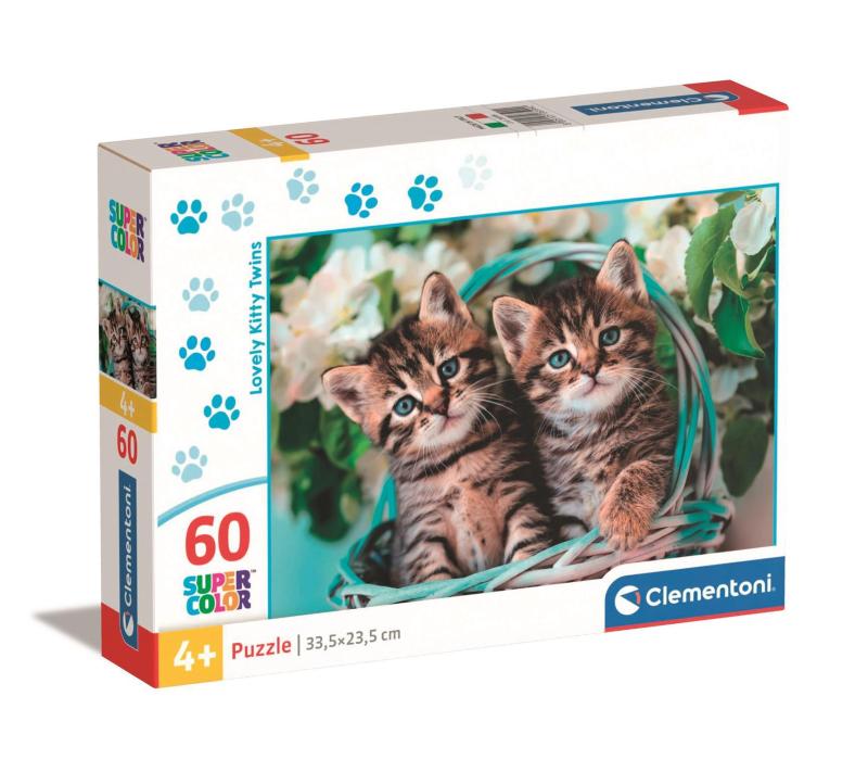 PUZZLE 60 SUPER KOLOR LOVELY KITTY TWINS
