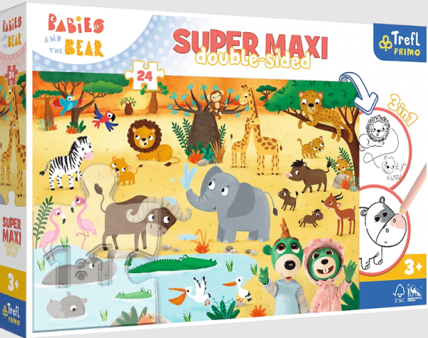 PUZZLE 24 TREFL SUPER MAXI BOBASKI NA SAFARI