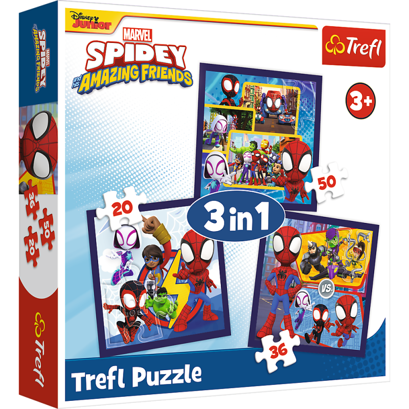 PUZZLE 3W1 TREFL PRZYGODY SPIDEYA I PRZYJACIÓŁ