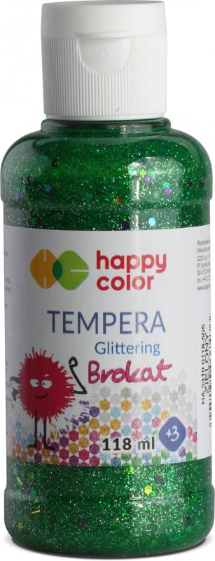 FARBA TEMPERA BROKATOWA 118ML, ZIELONY, Happy Color