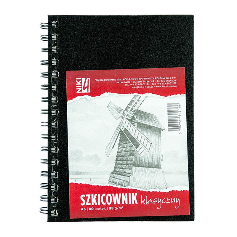 SZKICOWNIK A5 98G 80K SPIRALA