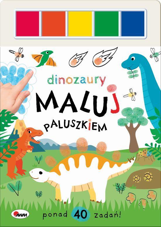 KSIĄŻECZKA MALUJ PALUSZKIEM DINOZAURY