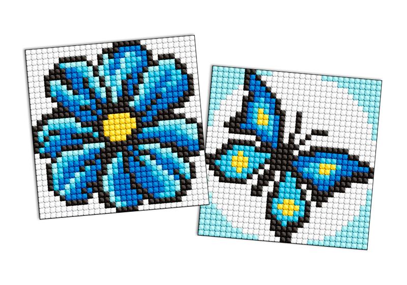 ZESTAW DO MOZAIKI DIAMENTOWEJ KIDS Z MAGNETYCZNĄ PODSTAWĄ NIEBIESKI KOLOR 9X9CM
