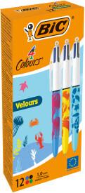 DŁUGOPIS BIC 4-KOLORY COLOURS VELVET ANIMAL A12