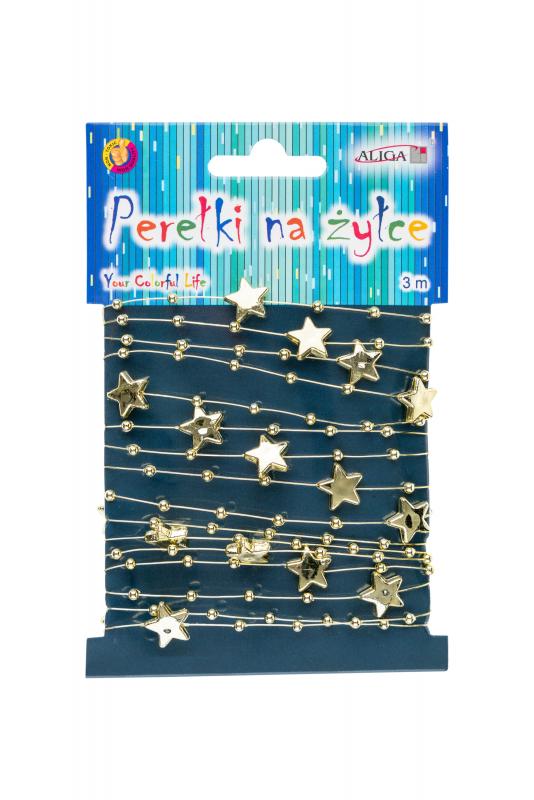 GWIAZDKI I PEREŁKI NA ŻYŁCE WSP-4597 ROZM. 12MM I 3MM, DŁ.3M #ŚWIĘTA