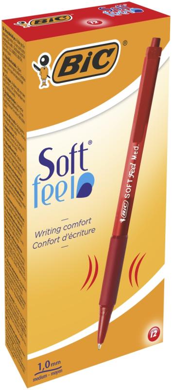 DŁUGOPIS BIC SOFTFEEL CLIC GRIP PD12 CZERWONY
