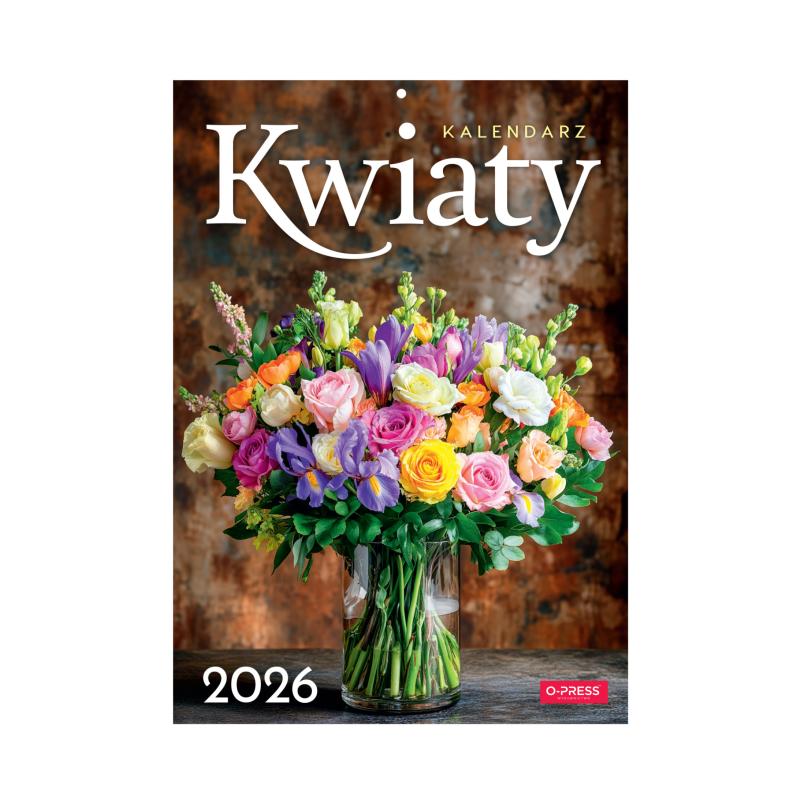 KALENDARZ ŚCIENNY A4 KWIATY AREX